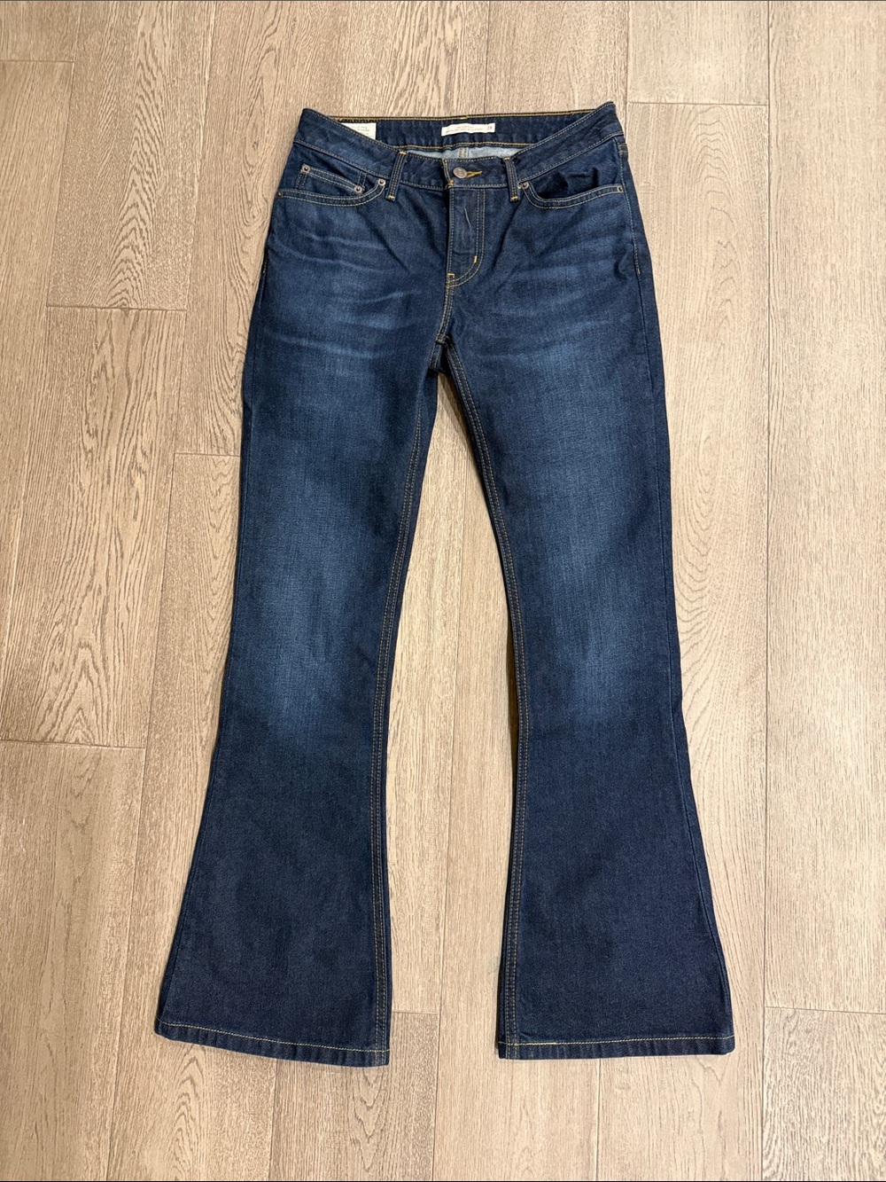Levi Strauss Women’s Dark Blue Low-rise Flared Jeans